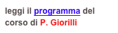 leggi il programma del corso di P. Giorilli