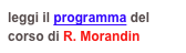 leggi il programma del corso di R. Morandin